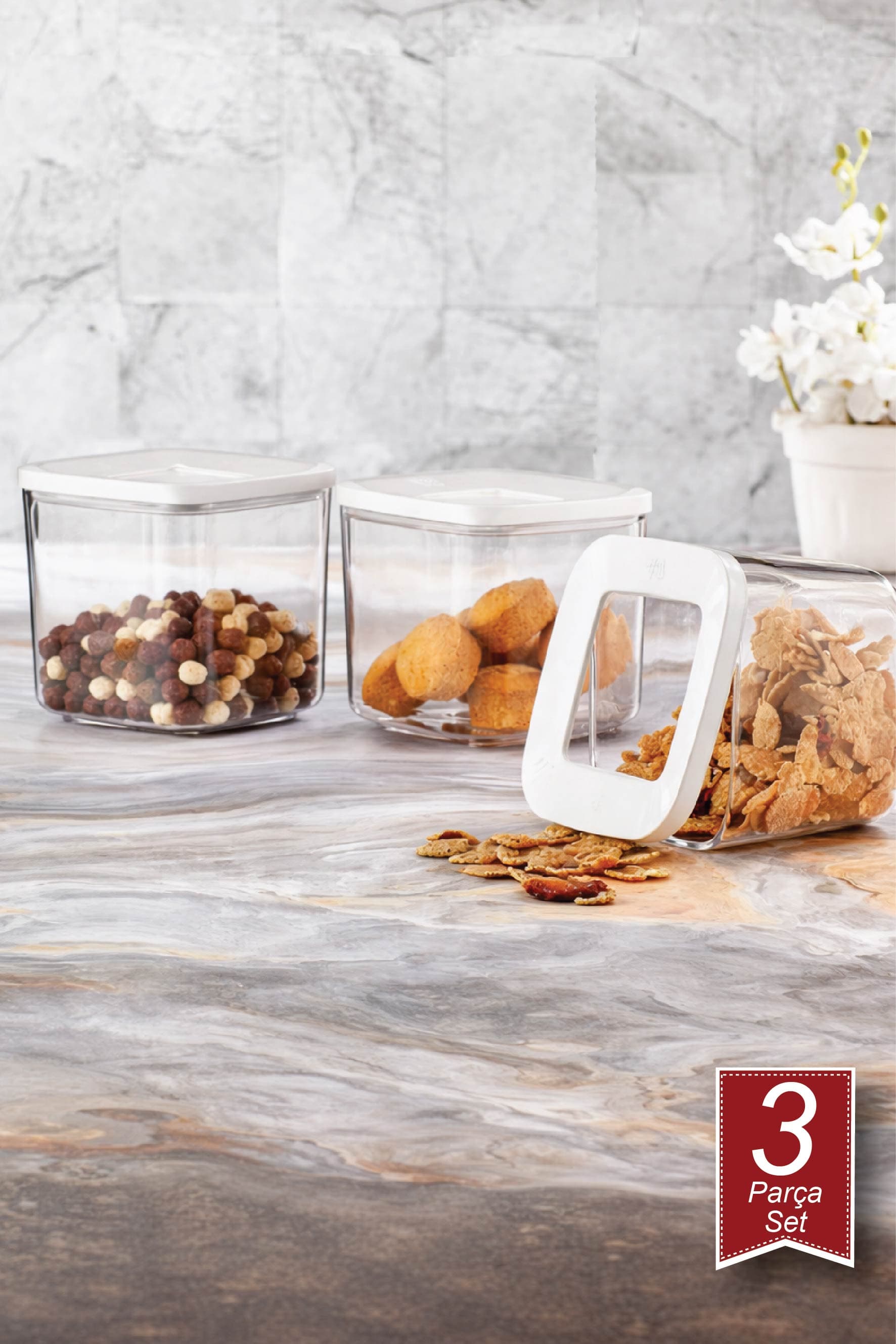 Kare Saklama Kabı 3*700 ml