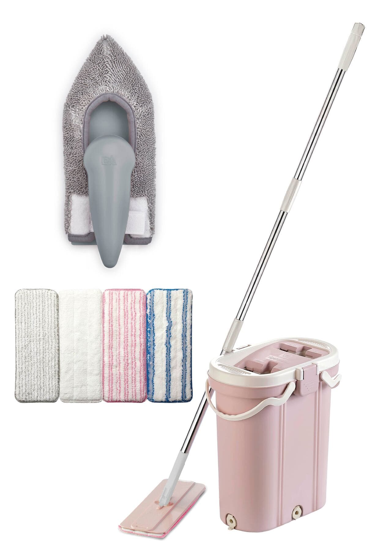 Vipset Premium Temizlik Seti+4'lü Yedek Bez+El Mopu