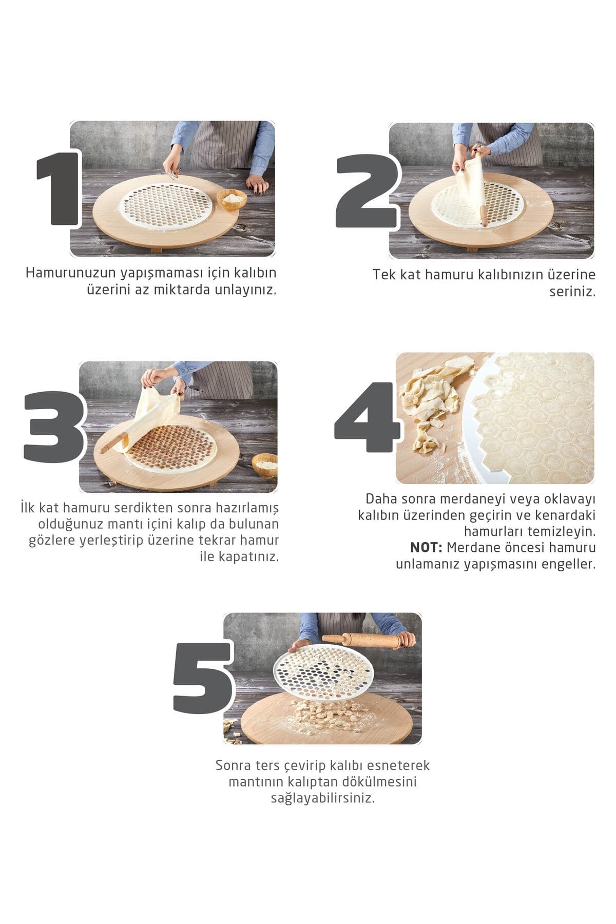 Yuvarlak Mantı Kalıbı, XL 40 cm (199 gözlü)