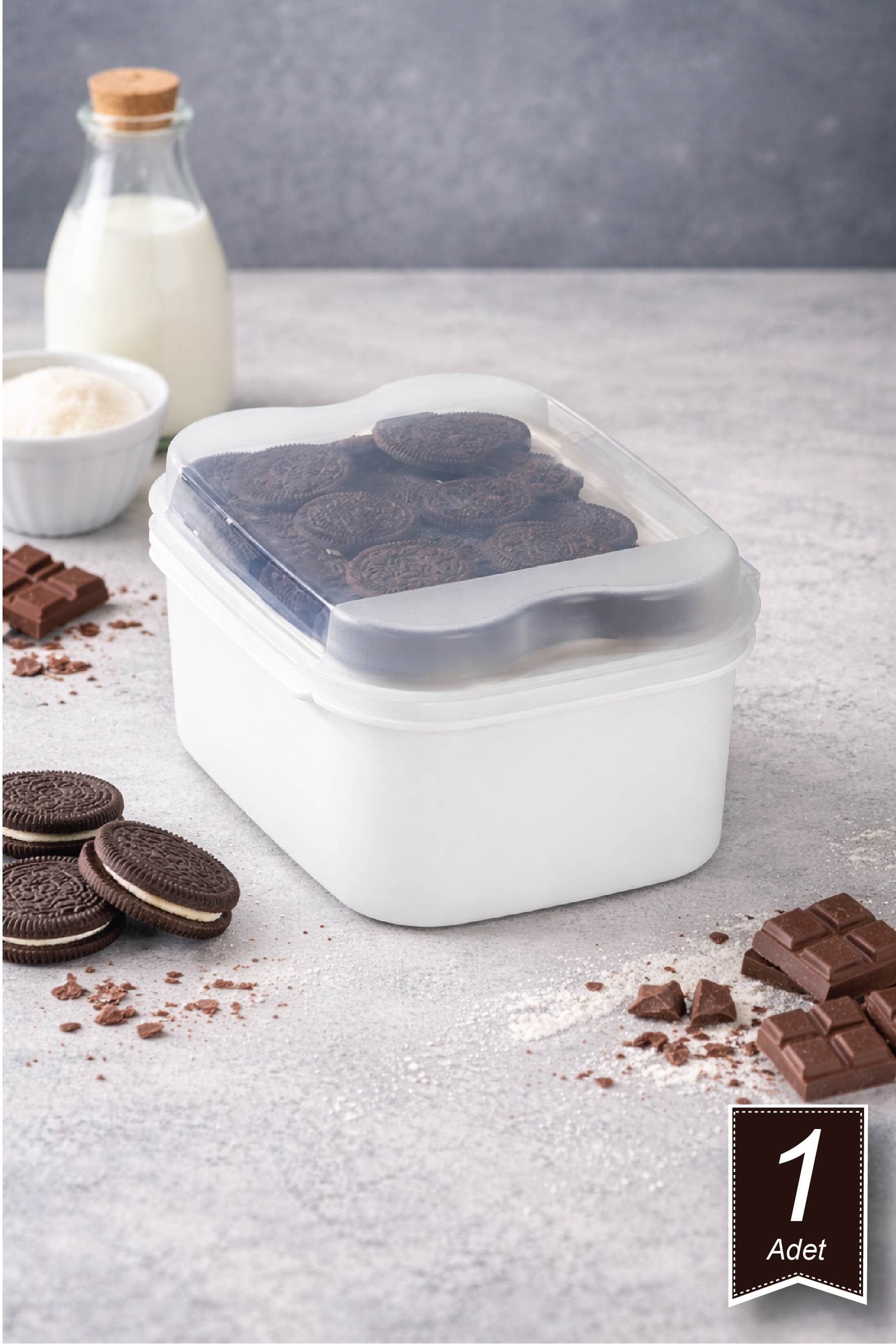 Masal Saklama Kabı Beyaz Renk 1600 ml