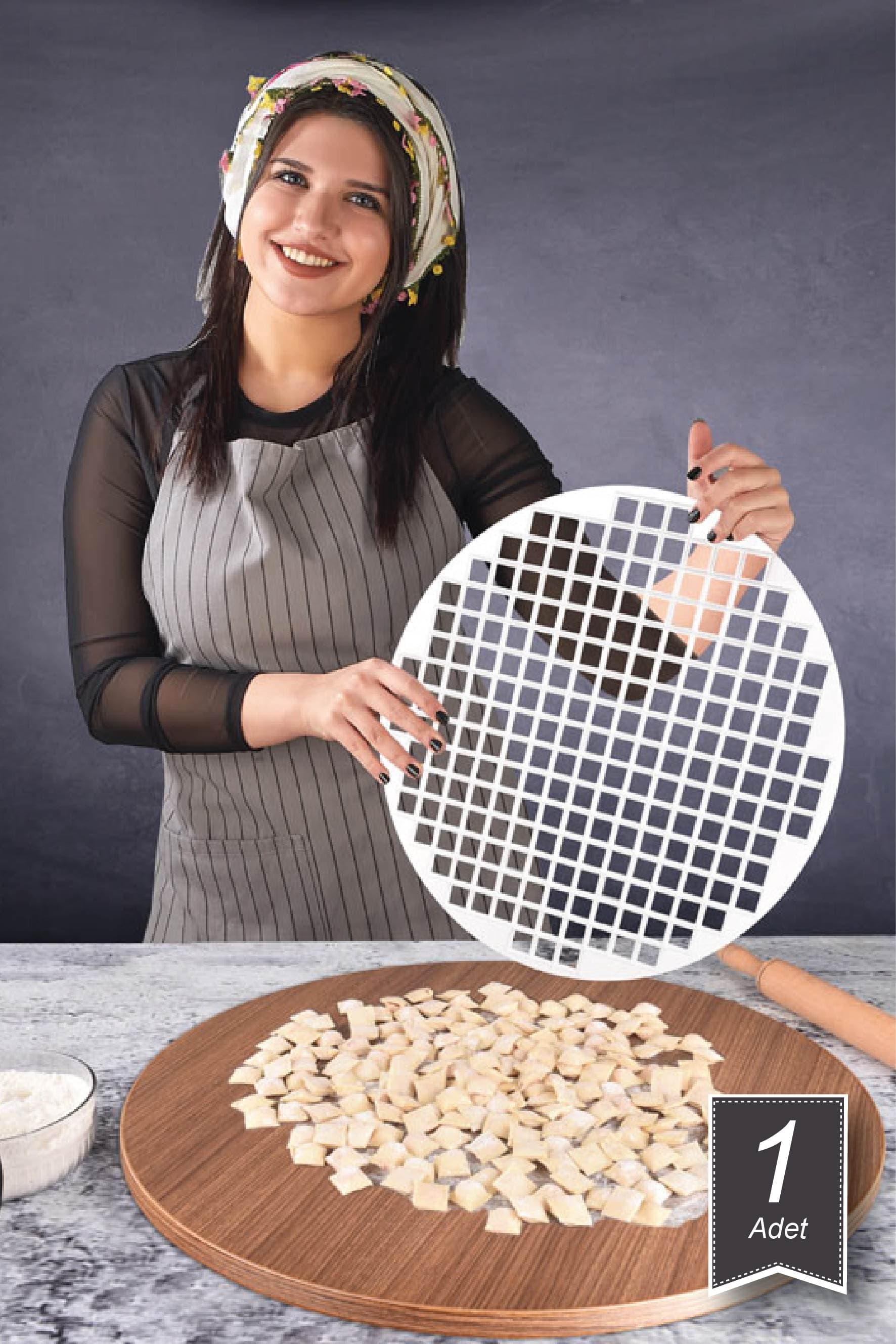 Kare Mantı Kalıbı 40 cm (216 gözlü)