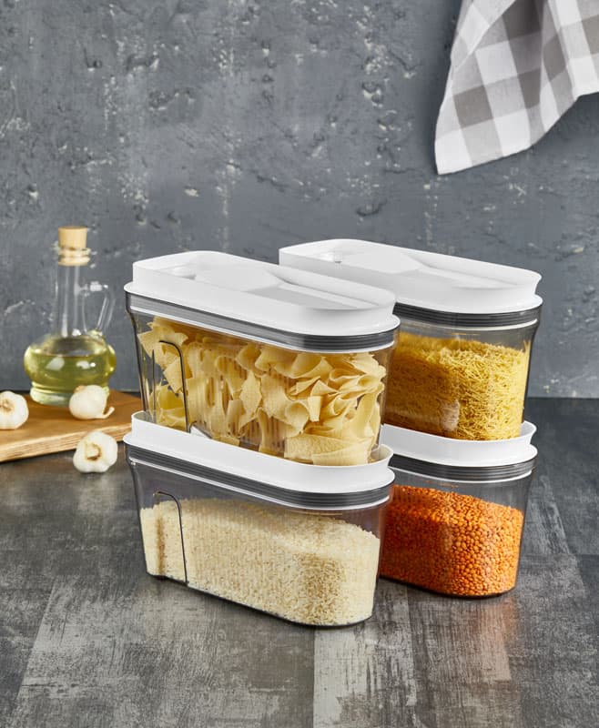 LÜKS ERZAK SAKLAMA KABI, ŞEFFAF FÜME 4*2 LT