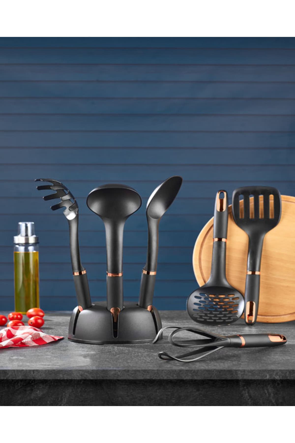 6'lı Standlı Bakır Servis Seti