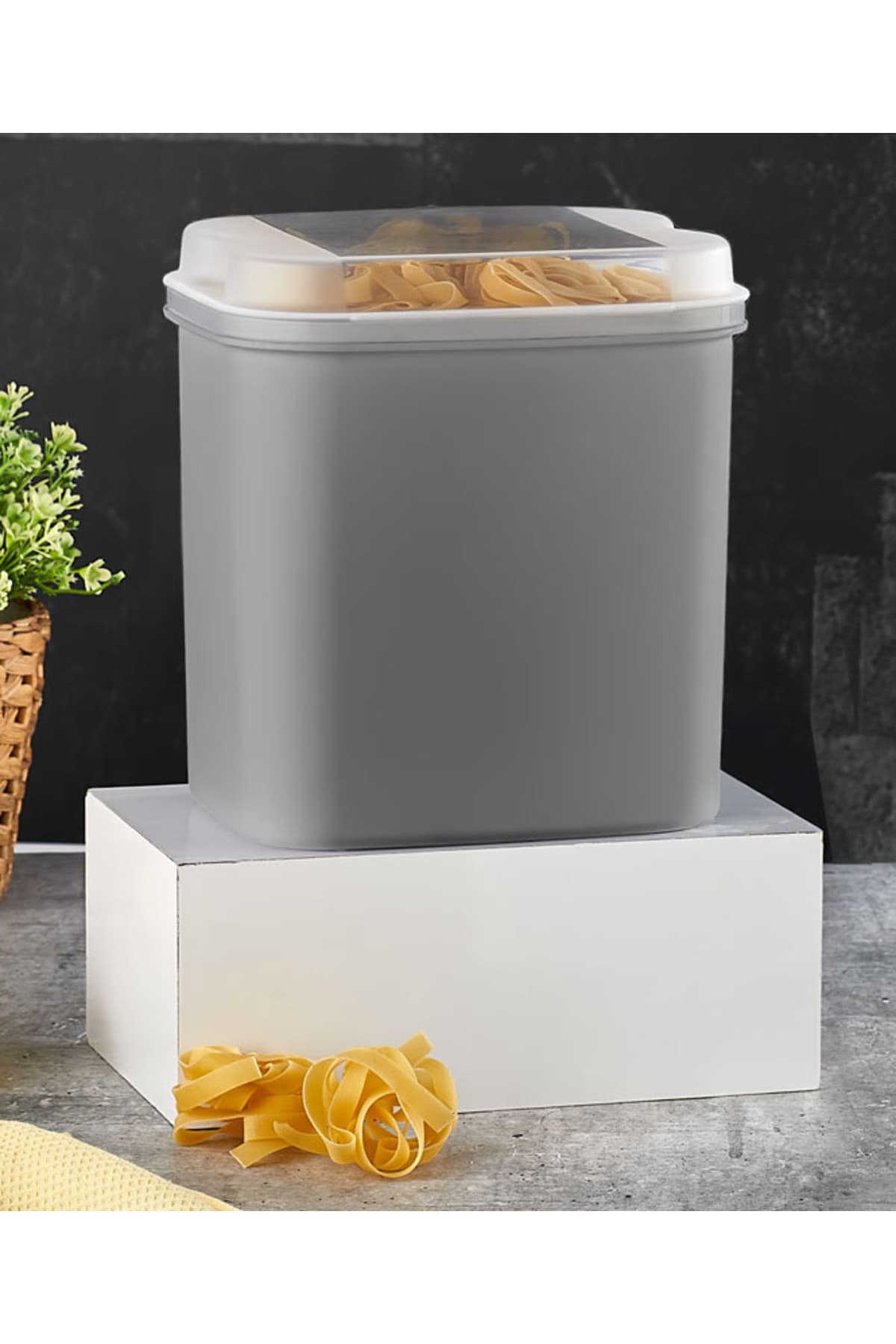 Masal Saklama Kabı, Gri 4.5 Litre