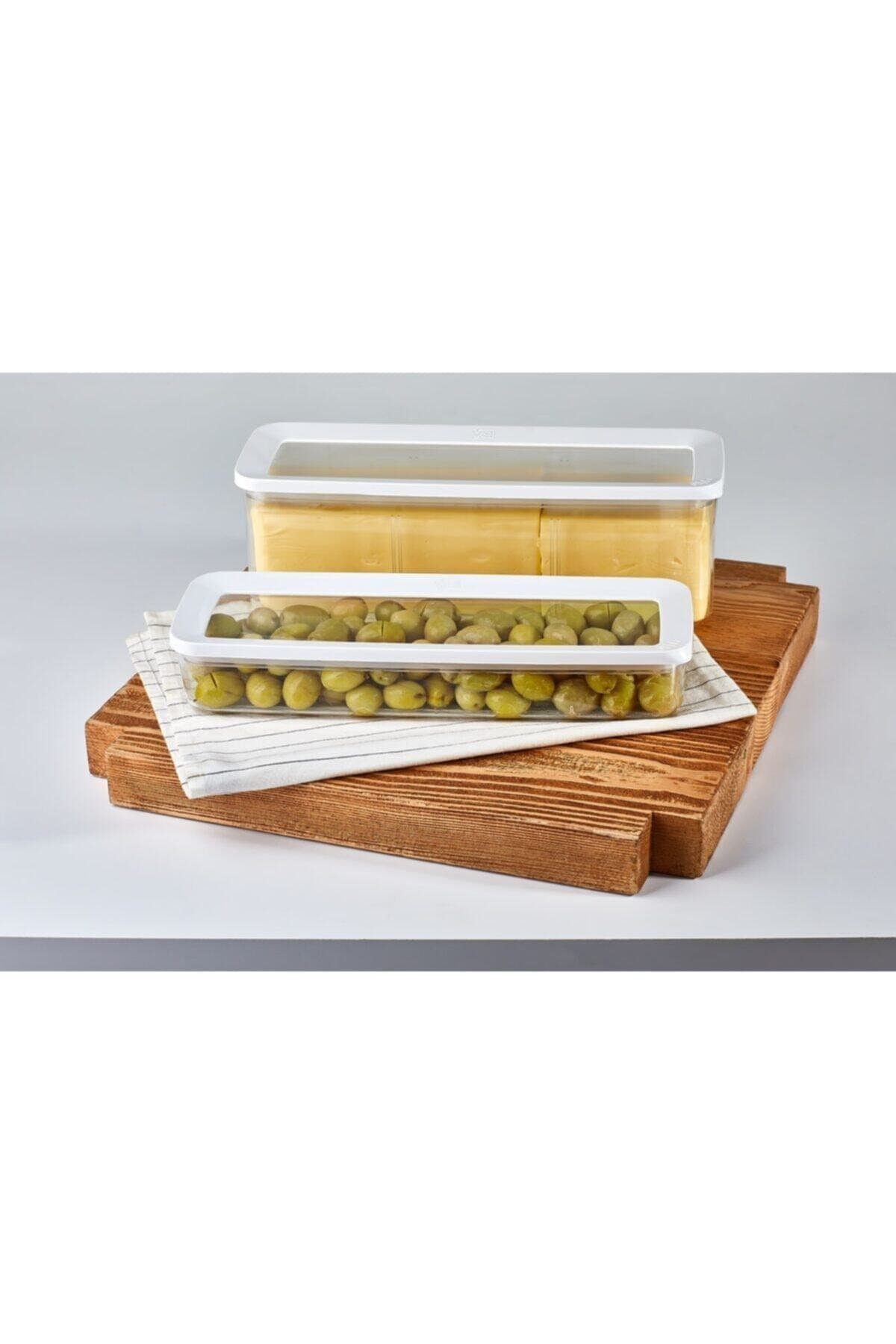 4'lü Şeffaf Dikdörtgen Saklama Kabı Seti Sığ 4*750 ml