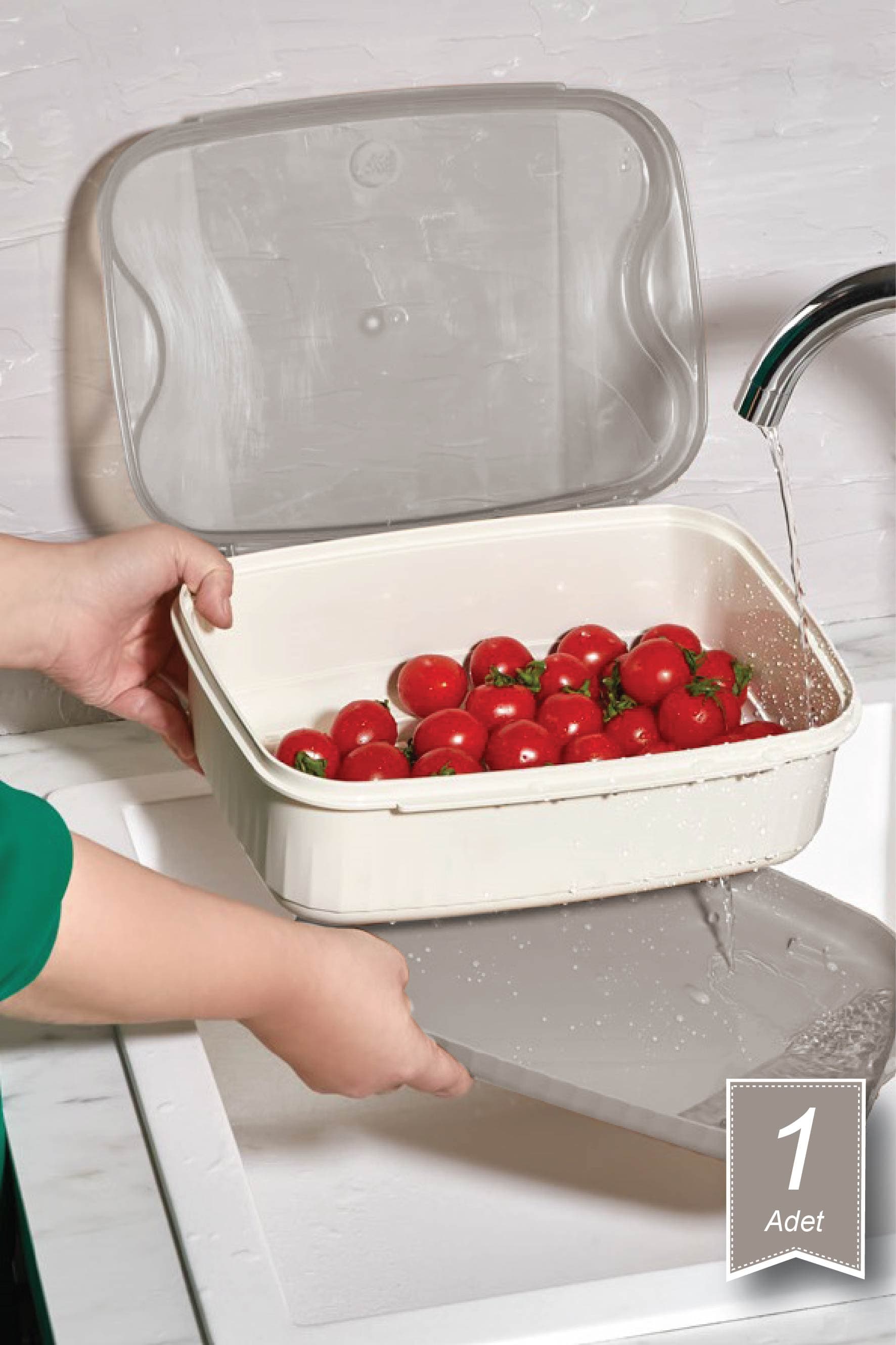Rüya Süzgeçli Saklama Kabı Kumsal Renk 4500 ml